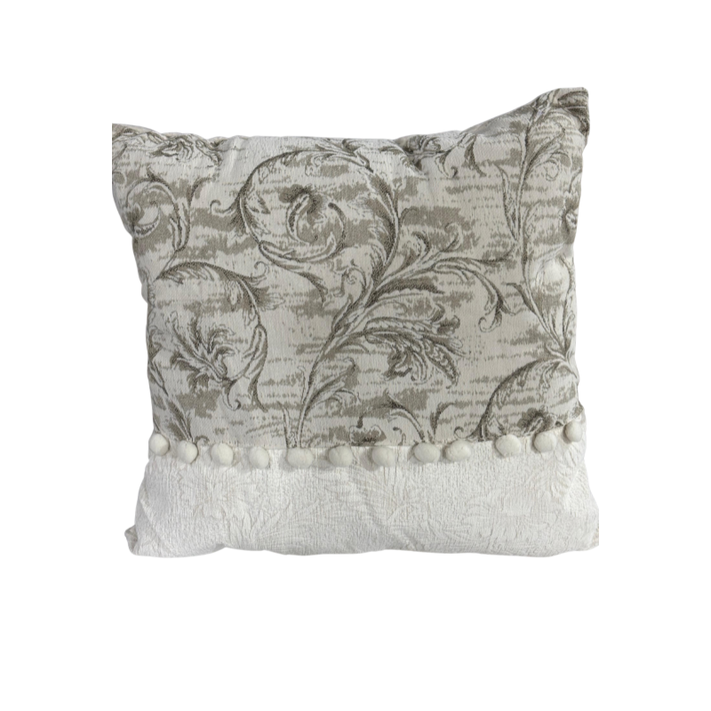 Floral Pom-Pom Pillow