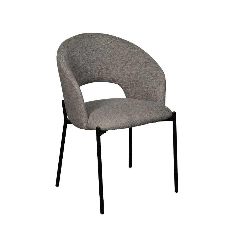 Premium Upholstered Fabric Chair (Light Brown)