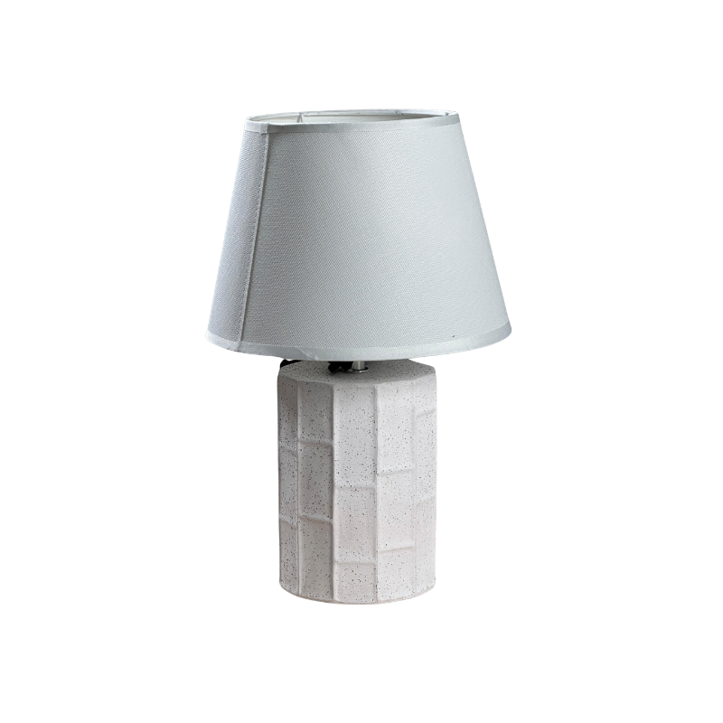 Faceted Base Table Lamp – Light Grey