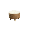 Fluffy Top Rope Pouf – White