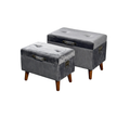 Ribbed Storage Ottoman – Set of 2