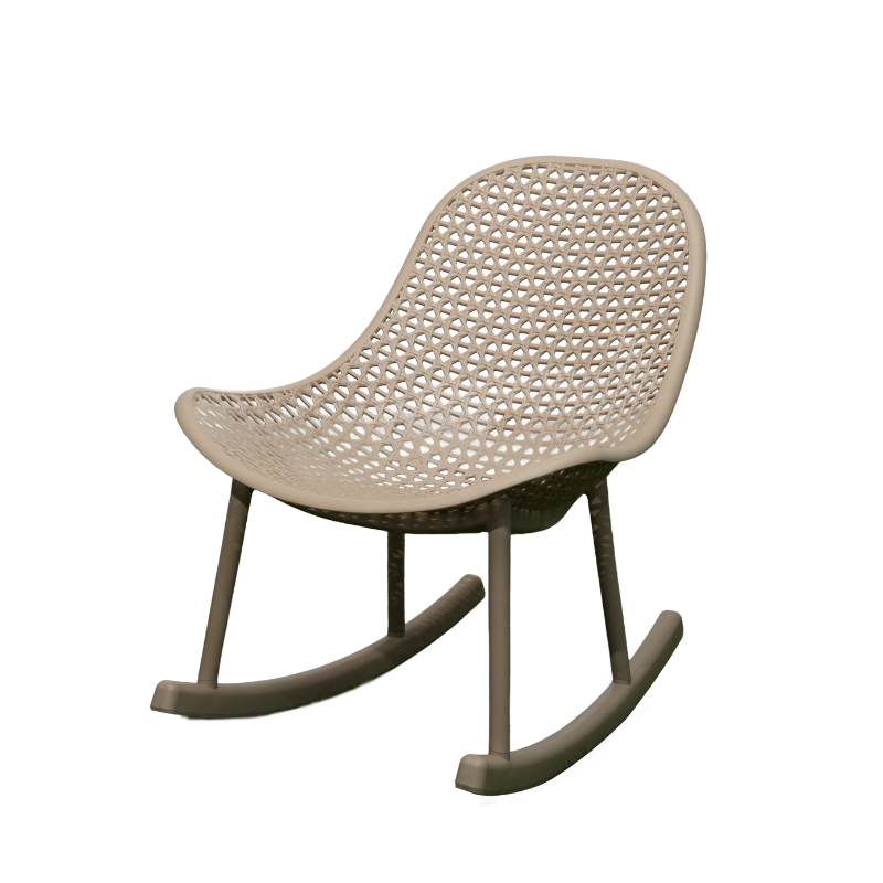 Open-Air Outdoor Rocking Chair (Khaki)