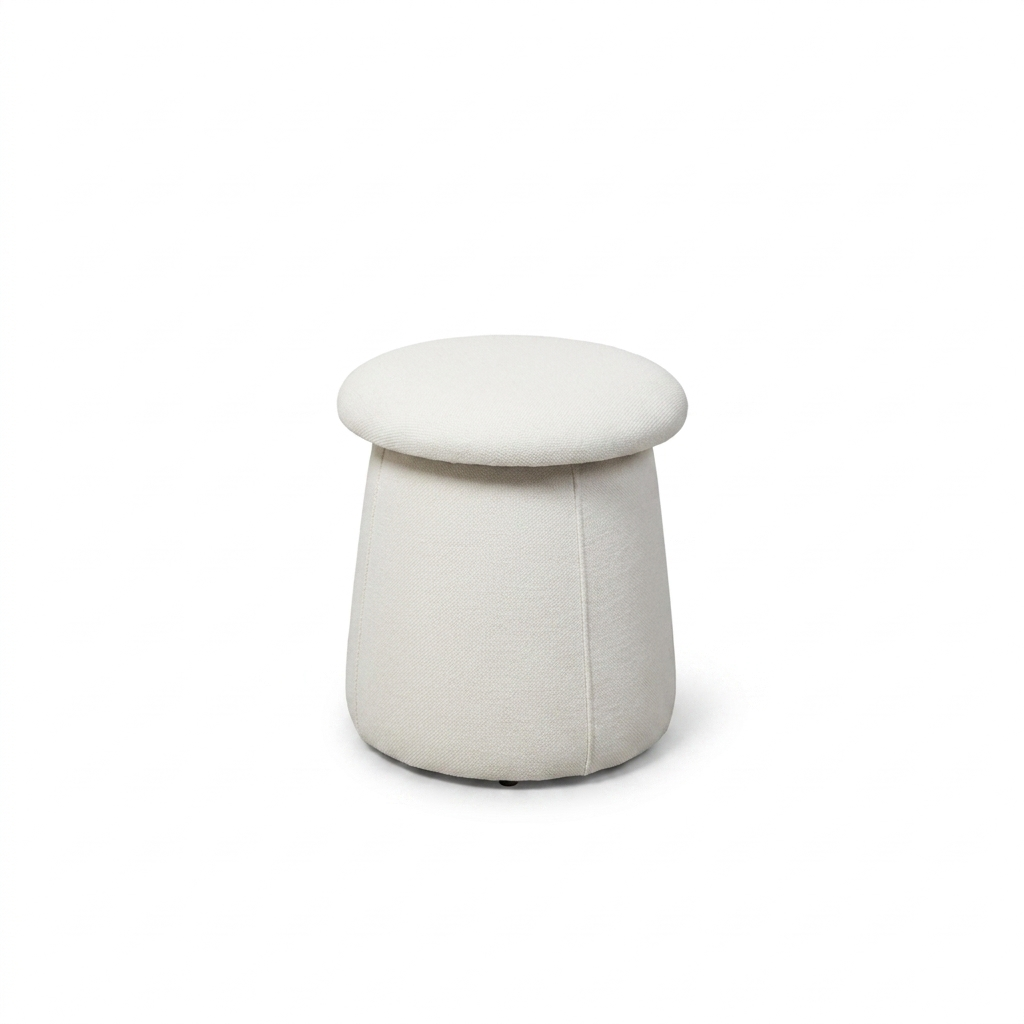 Contemporary Pouf - White