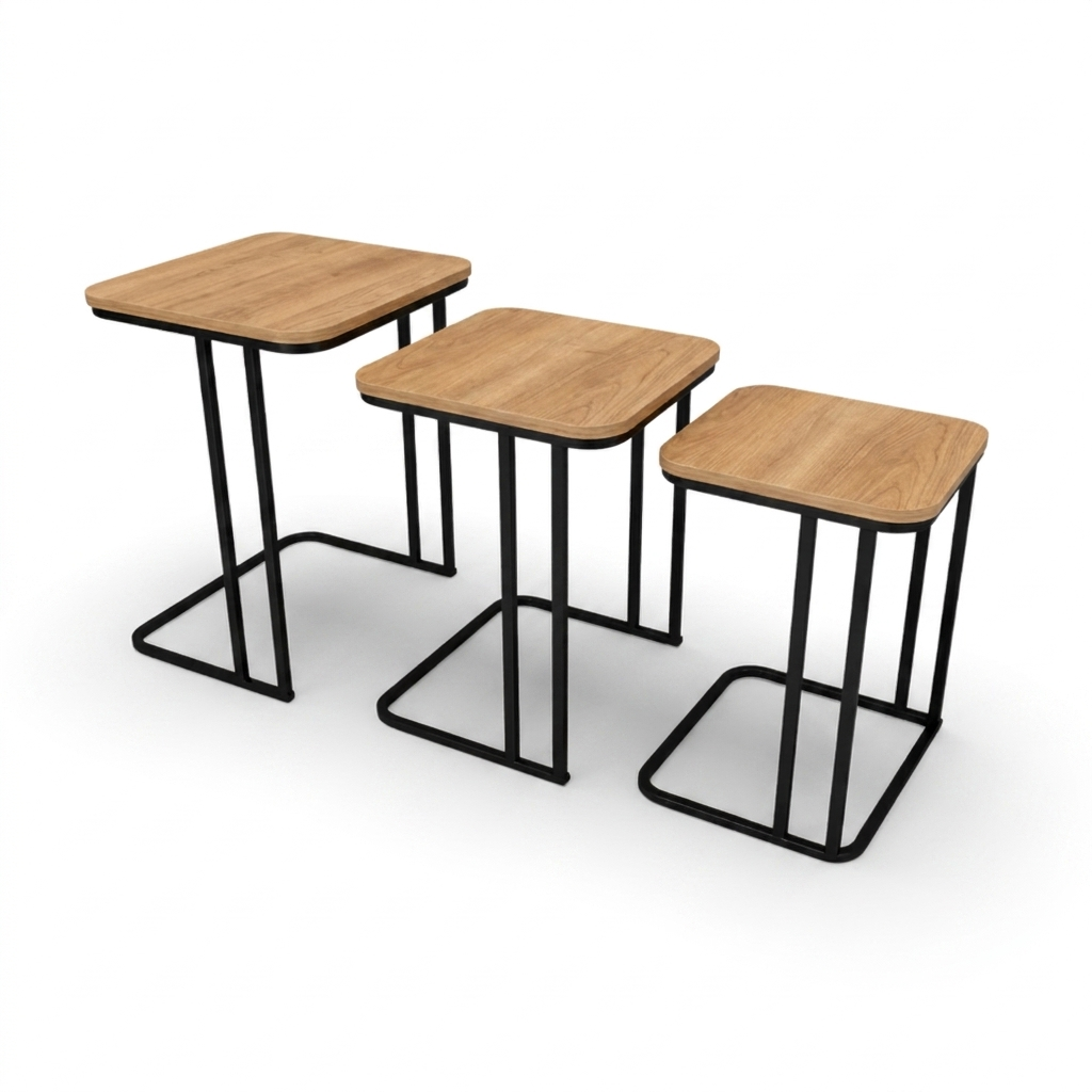 Stylish Nesting Tables - Brown