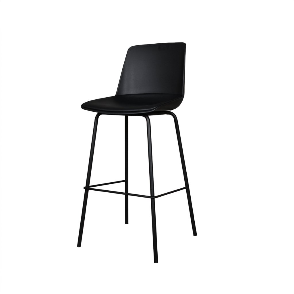 Premium Bar Stool - Black seat black legs