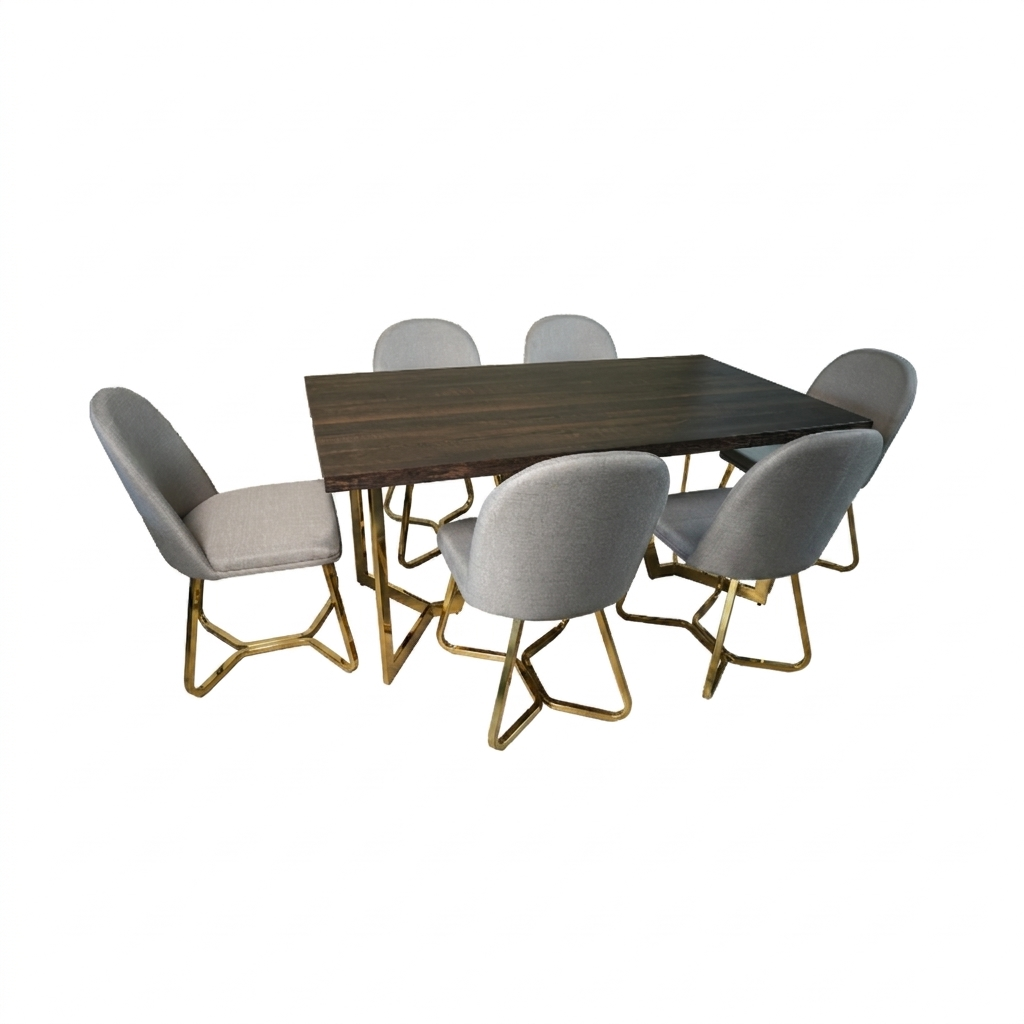 Modern Dining Set - Gold