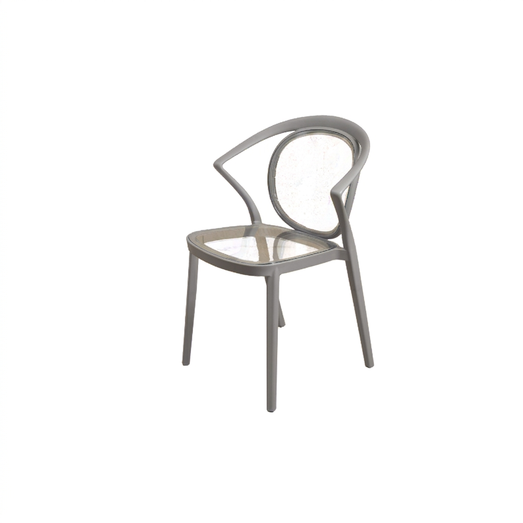 Open-Air Plastic Chair - Grey