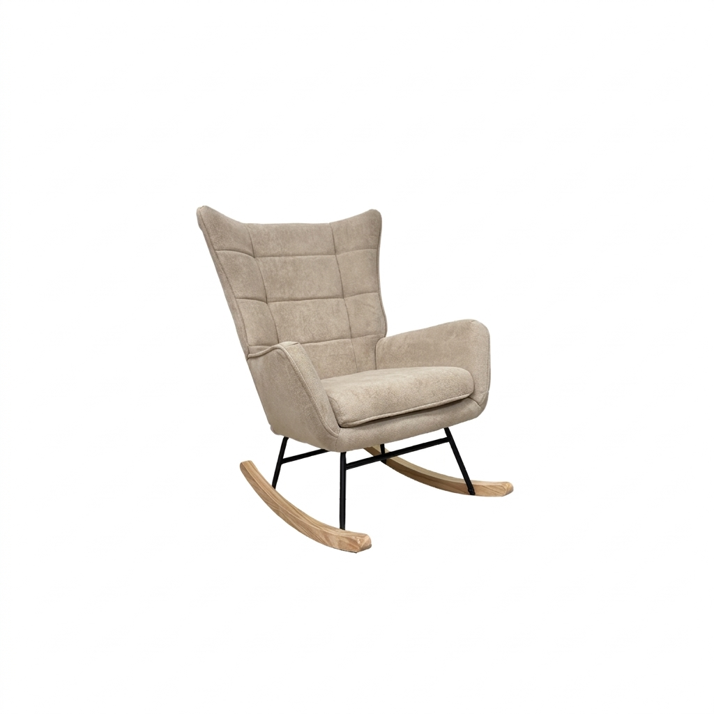 Elegant Rocking Chair - Beige