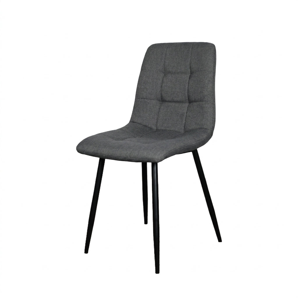 Modern Upholstered Fabric Chair - Dark Grey