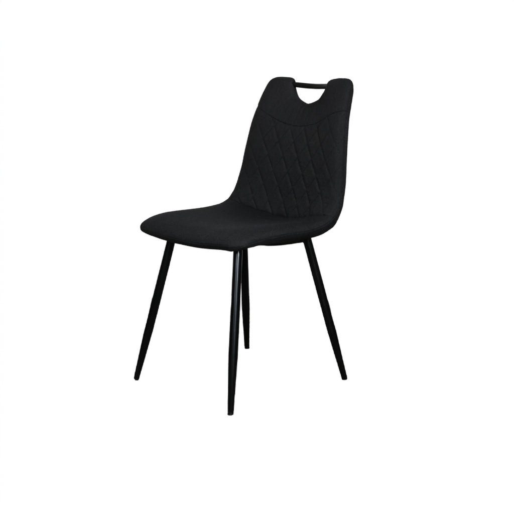 Contemporary Upholstered Fabric Chair Beige - Black