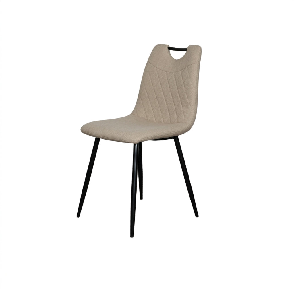 Contemporary Upholstered Fabric Chair Beige - Beige
