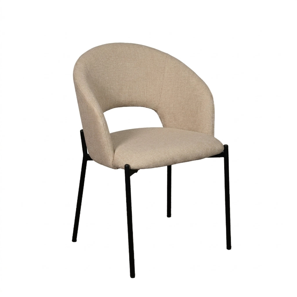 Premium Upholstered Fabric Chair LB - Beige
