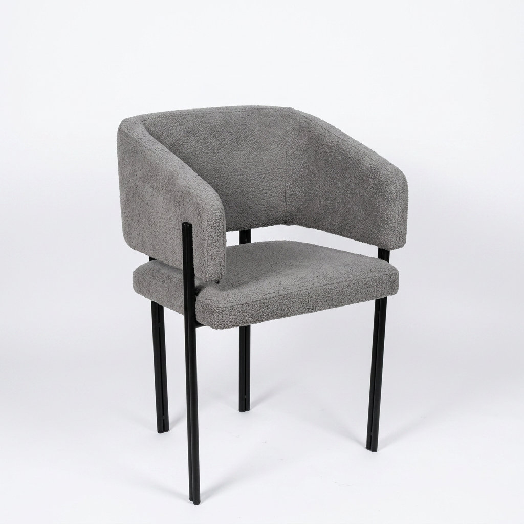 Contemporary Upholstered Fabric Chair Grey - Grey