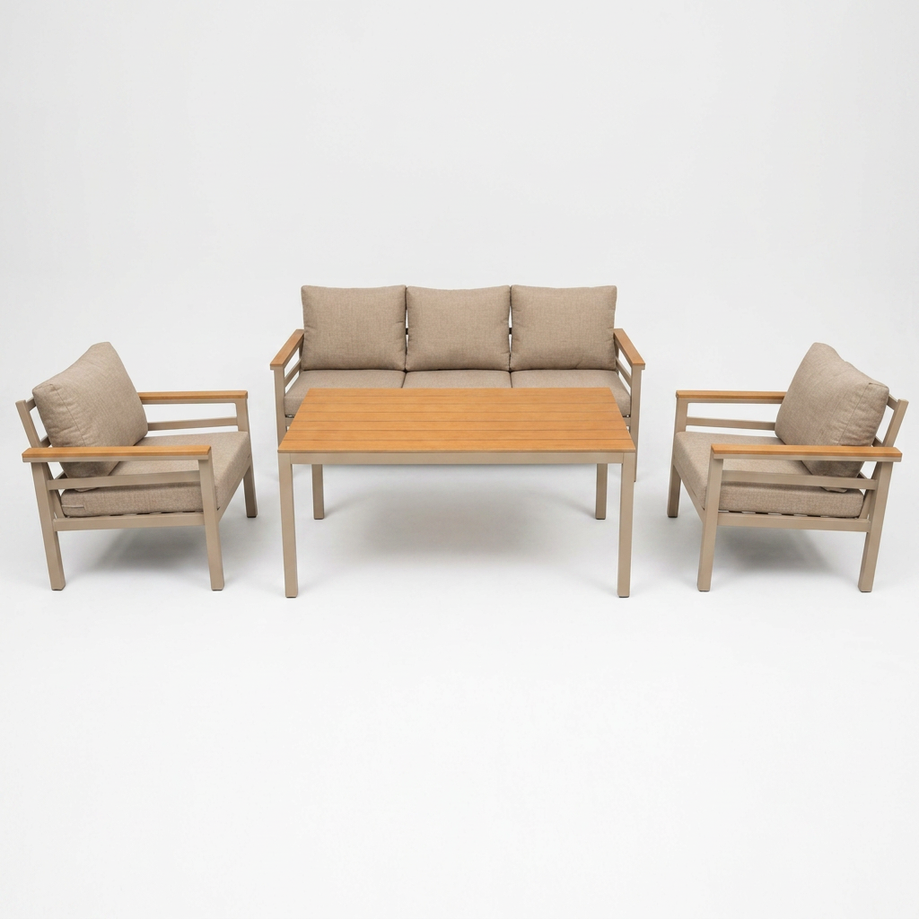 Open-Air Aluminium Garden Set - Beige
