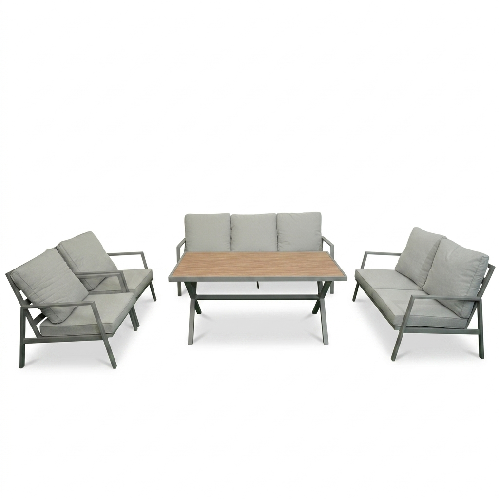 Outdoor Metal Garden Set - Grey