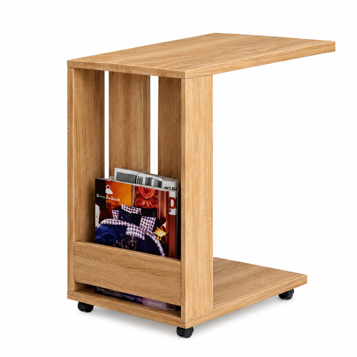 C Shaped wooden Side Table